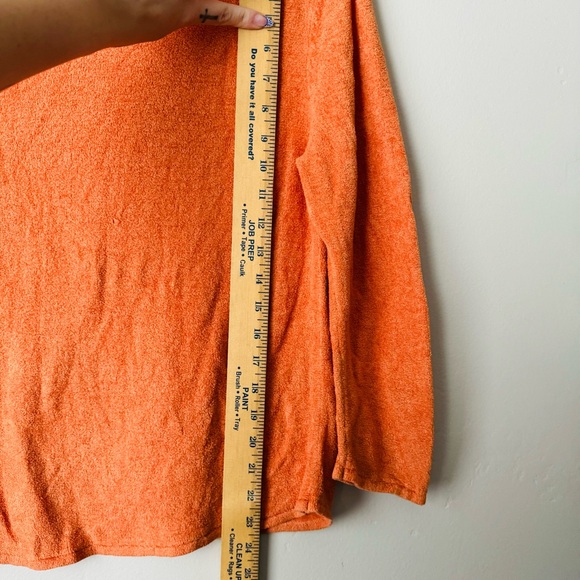 Heirloom collectibles orange extremely soft stretchy long sleeve top Sweater L - Picture 5 of 9